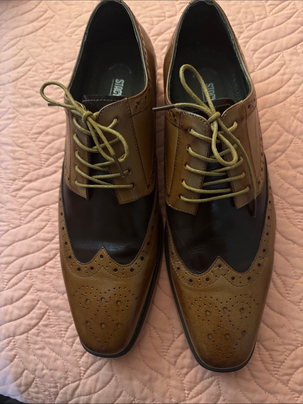 Men’s Stacy Adams Two-Tone Brown Wingtip Oxfords